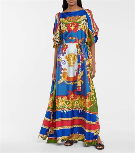 versace evening wear|versace print maxi dress.